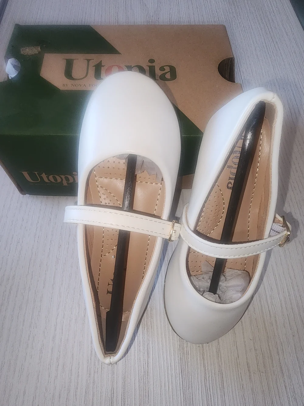 Topia Toddler GIRLS White Mary Jane Flats